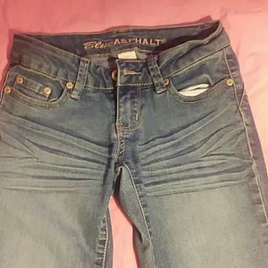 Blue asphalt skinny jeans